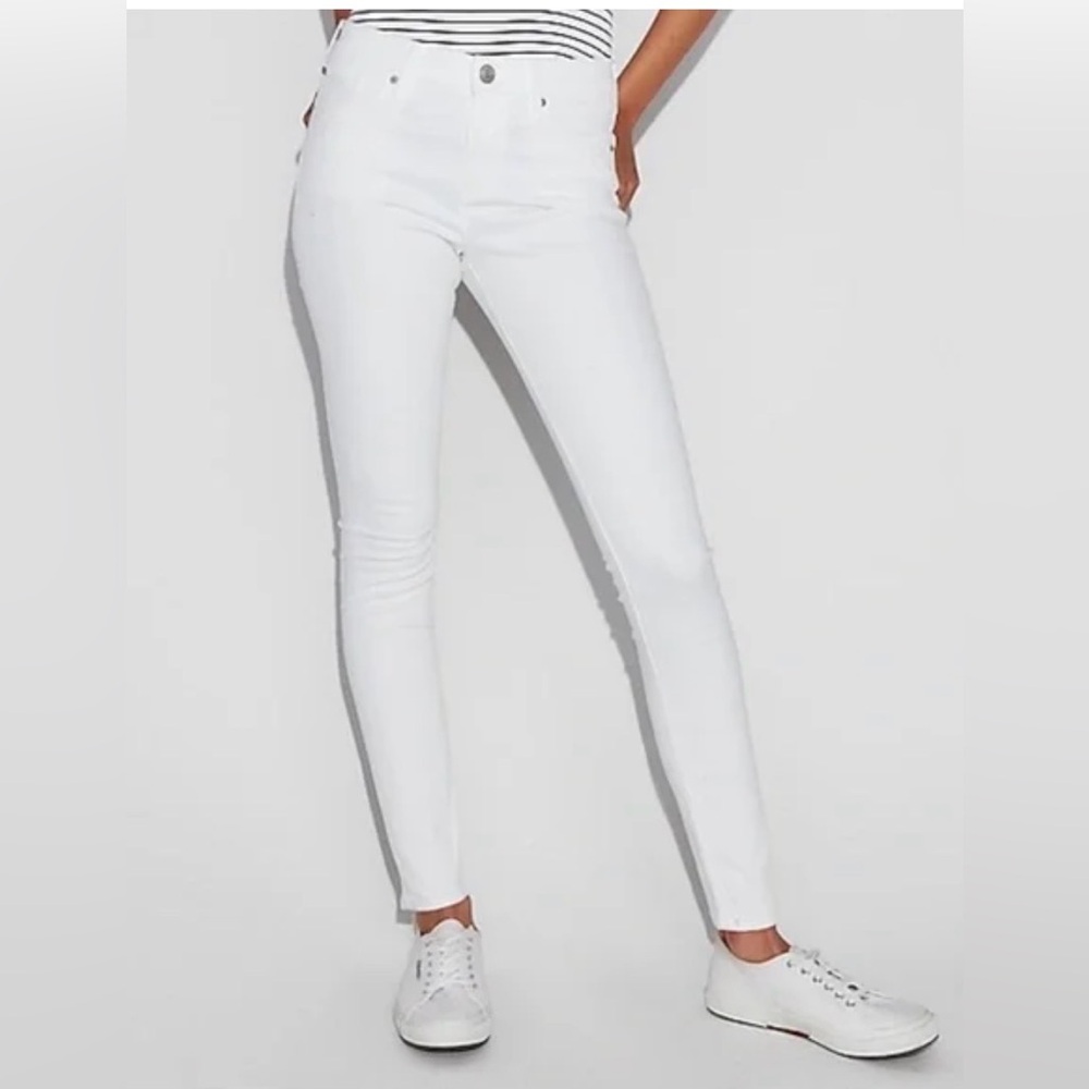 NWT Express Mid Rise Jean Leggings 4R‎ white